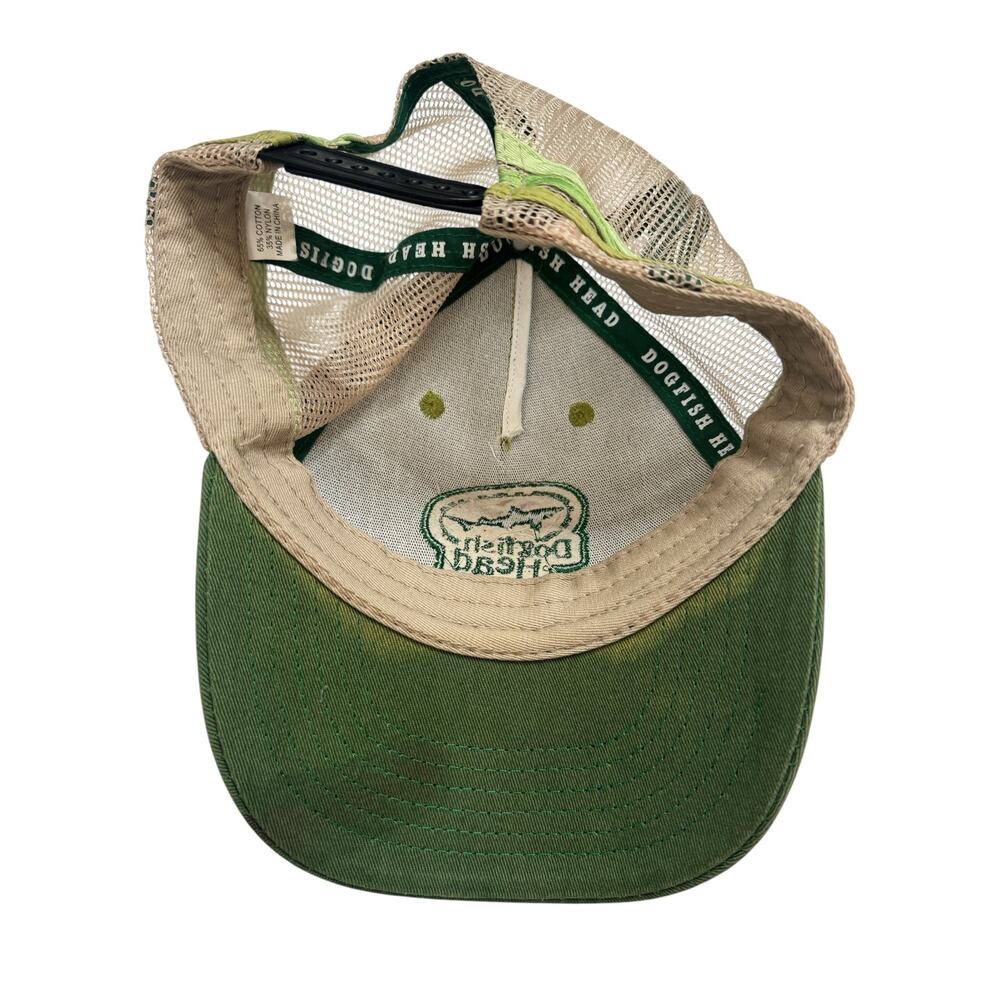 DOGFISH HEAD Brewery Striped Mesh SnapBack Hat One Size Adult Green Logo Cap - Picture 5 of 8